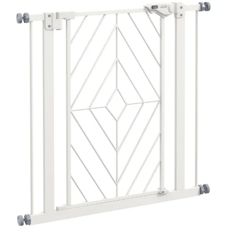 Auto-Closing Pressure-Fit Pet Gate – White, 74–80cm