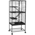 Four-Level Small-Animal Cage with Storage Shelf – Grey