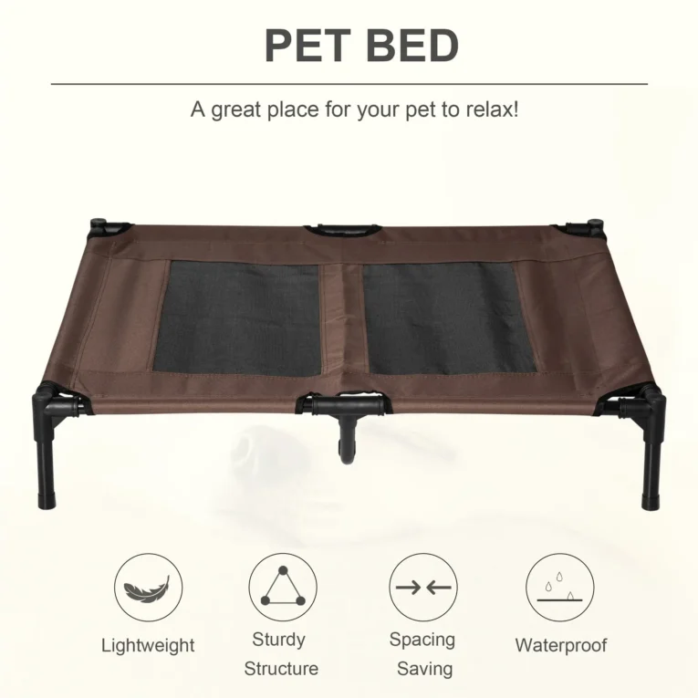 Large Elevated Dog Bed Metal Frame – Brown, Black