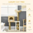 Natural-Finish Cat Tower with Den, Bed and Ladder – 100cm