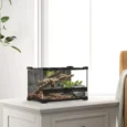 Reptile Glass Terrarium with Lock 30x20x20cm – Black