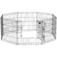 Dog Playpen Eight-Panel Metal Fence – Black