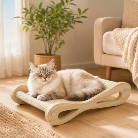 Raised Sisal Cat Scratching Lounger – Cream, 60cm