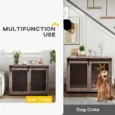 Large Dog Crate Furniture with Sliding Door – Walnut, 98cm