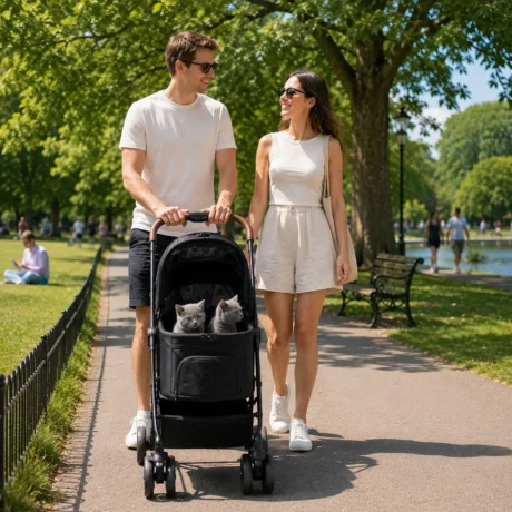 Three-in-One Pet Stroller with Detachable Carrier &ndash; Black &ndash; detail 2