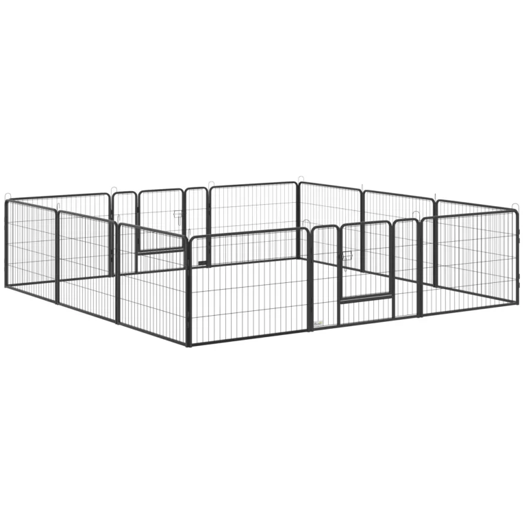 Heavy Duty Puppy Playpen 12 Panels – Black