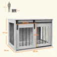 Compact Dog Crate with Sliding Door and Cushion – Grey, 80cm