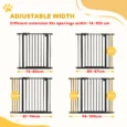 Adjustable Metal Dog Gate 74-100cm – Black
