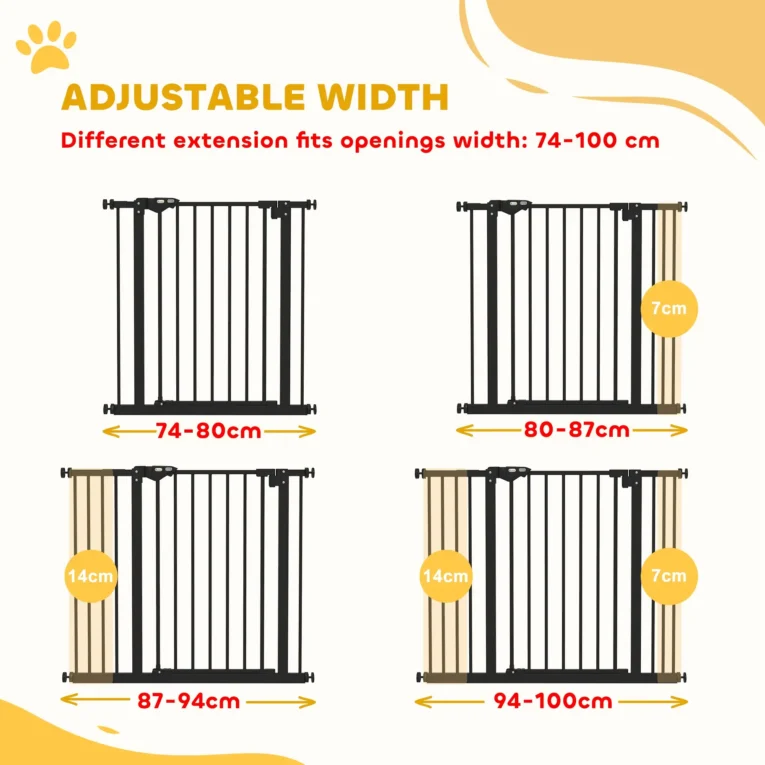 Adjustable Metal Dog Gate 74-100cm – Black Adjustable Metal Dog Gate 74-100cm – Black