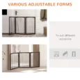 Three-Panel Folding Pet Barrier – Dark Brown, 76cm