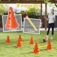 Three-Jump Dog Agility Set with Carry Bag – Orange and Yellow