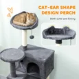 Cat Activity Tower with Two Hideaways – Dark Grey, 160cm