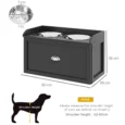 Raised Double Dog Feeder with 21L Drawer – Black