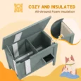 Insulated Wooden Cat House with Raised Base – Charcoal, 85cm