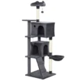Cat Activity Tower with Two Hideaways – Dark Grey, 160cm