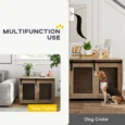 Dog Crate Furniture 80W x 58.5D x 63Hcm – Walnut Brown