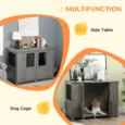 Furniture Dog Crate with Double Doors – Grey, 114cm