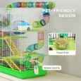 5-Tier Hamster Cage with Wheels and Tunnel – Green