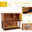 Two-Level Wooden Rabbit Hutch with Lower Run – Orange, 120cm
