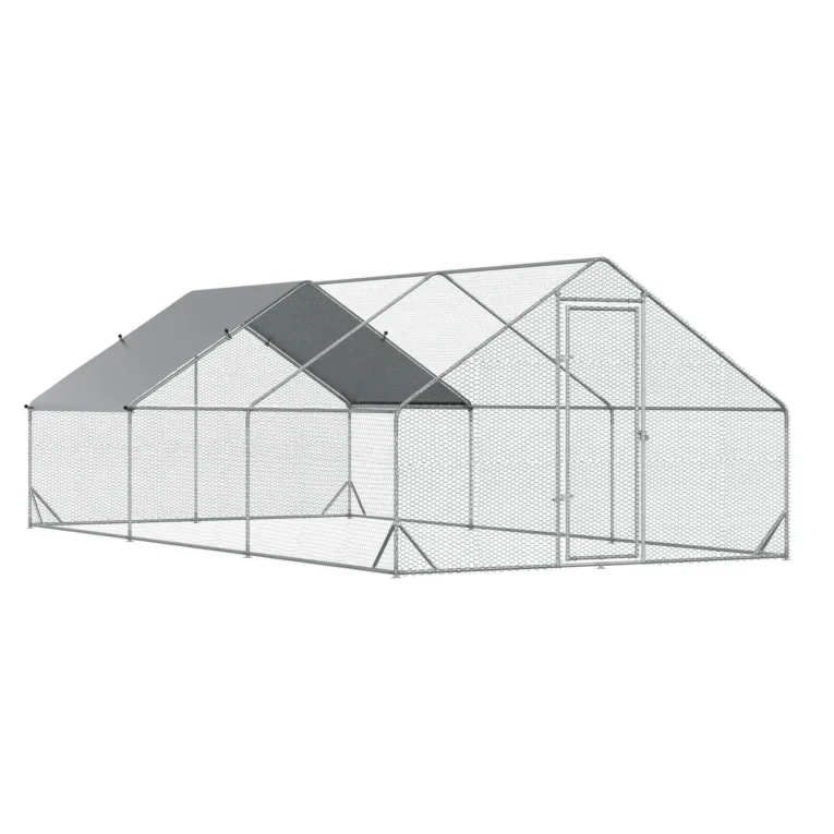 Walk-In Steel Poultry Run with Covered Section – 6 × 3m