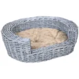 Wicker Pet Bed Sofa Couch 57x46x17.5cm – Grey