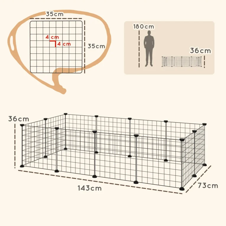 12-Panel Metal Pet Playpen Enclosure – Black 12-Panel Metal Pet Playpen Enclosure – Black