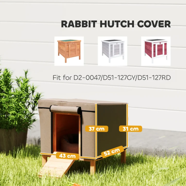 Water-Resistant Rabbit Hutch Cover – Brown, 43 × 52cm