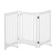 Freestanding Dog Gate Wood Expandable Barrier – White