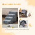 Dog Stairs Plush Cover for High Bed – Light grey