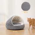 Soft Cat Cave with Washable Cushion – Grey, 50cm