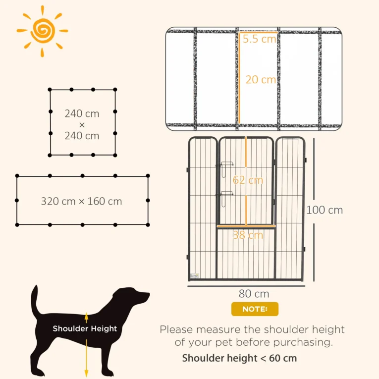 Heavy Duty Puppy Playpen 12 Panels – Grey Heavy Duty Puppy Playpen 12 Panels – Grey
