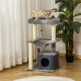 Cat Activity Tree with Hammock and Condo 90cm – Grey
