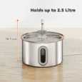 Stainless Steel Cat Drinking Fountain – 2.5L with Level Window