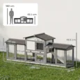 2-Tier Rabbit Hutch Outdoor Plastic Tray Ramp 230cm – Light Grey, Dark Grey, Black