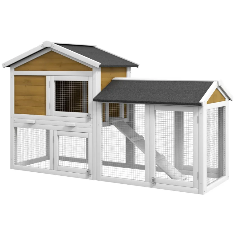 Rabbit Resting Hutch with Lower Run – Yellow