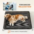 Raised Mesh Dog Bed with Removable Bolster – Black, 130cm