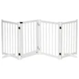 Four-Panel Freestanding Wooden Pet Gate – White, 80cm