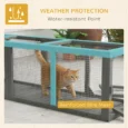 Wooden Cat Run Tunnel with Three Removable Doors – Grey, 150cm