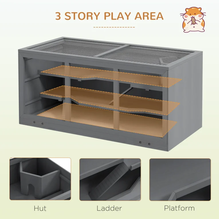Hamster Cage 115 x 57 x 55cm – Grey