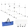 Four Adjustable Dog Agility Jumps with Carry Bag – White