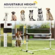Four Adjustable Dog Agility Jumps with Carry Bag – White