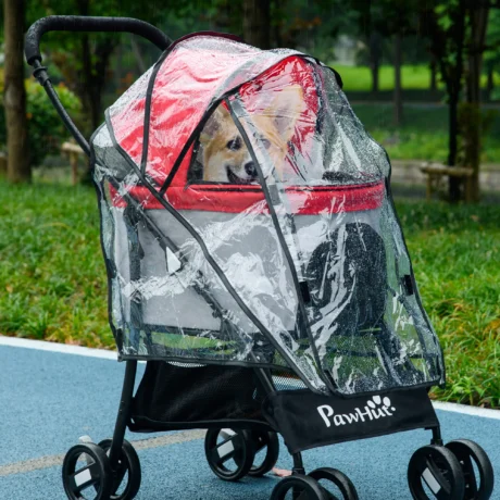 Clear Pet Stroller Rain Cover with Front and Rear Access