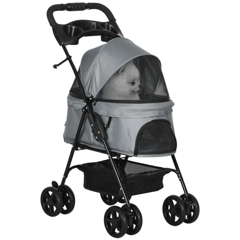 Four-Wheel Pet Pushchair 4 Wheels – Grey Four-Wheel Pet Pushchair 4 Wheels – Grey