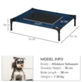 Elevated Dog Bed Portable Camping Cot Medium – Blue and Black