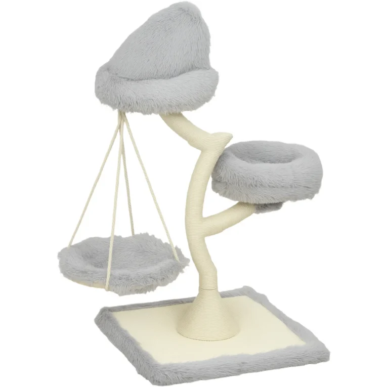 Modern Cat Activity Tree Sisal 115cm Machine-Washable – Light Grey