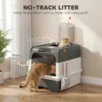 Enclosed Cat Litter Box Pull-Out Drawer – Grey, White, Black
