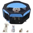 Portable Pet Playpen Indoor Outdoor 90x41cm – Blue and Black