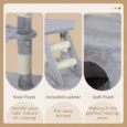 Cat Tree Scratching Post Activity Centre 125cm – Grey