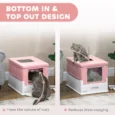 Folding Cat Litter Box with Drawer – Pink