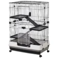 Four-Level Small-Animal Cage with Wheels – Black